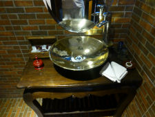 Basin in bathroom at Bagan King in Mandalay