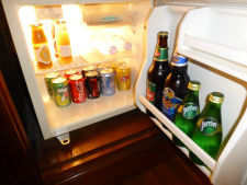 Fridge in room at The Strand hotel in Yangon