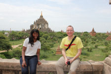 Gard and Nikki selfie with temple view in Bagan