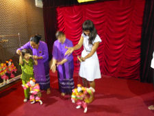 Nikki trying to be a puppetmaster in Yangon
