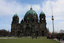 The modern and the old - the Berlin TV tower and the Berliner Dom