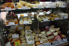 Lots of cheese to choose from in the shops in Lisbon
