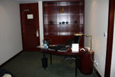 Desk at hotel room at Dusit Thani in Dubai