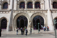 Entrance to the train station in Lisbon