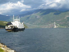 Taking the ferry across Hardanger fjord. Soon it will be replaced by the bridge