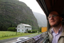 Gard looking out the windown on Fl�msbana - Fl�m railway