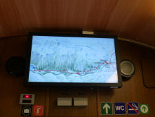 Big screens with info on Fl�m railway