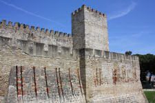 Inner walls of Castelo de Sao Jorge in Lisbon
