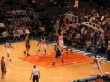 Action between the Knicks and the Bucks at Madison Square Garden