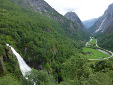 View to N�r�ydalen and Sivlefoss waterfall