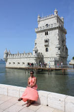 Nikki at Belem tower outside Lisbon