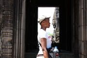 Nikki "face to face" at Bayon