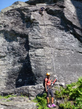 Nikki is ready to start climbing himmelstigen via ferrata to Trolltunga