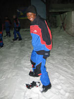 Nikki at snowboarding school at Ski Dubai