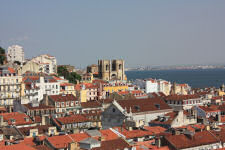View to the cathedral Se in Lisbon