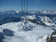 View to Col des Gentianes from Mont Fort gondola