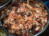 Crab in marinad at Central Market in Phnom Penh