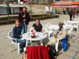 Having lunch after the walk on the wall