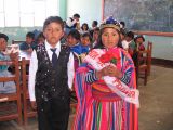 A young couple at a school in El Alto