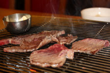Frying Galbi at Chamsutgol in Seoul