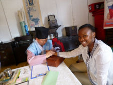 Nikki getting a medical check at Namsangol Hanok village