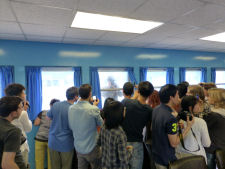 A photo shoot at the DMZ - North Korean soldiers outside the window